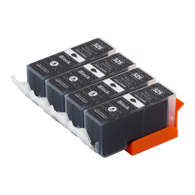 Premium Compatible Canon PGI-525XL Black Ink Cartridge x 4