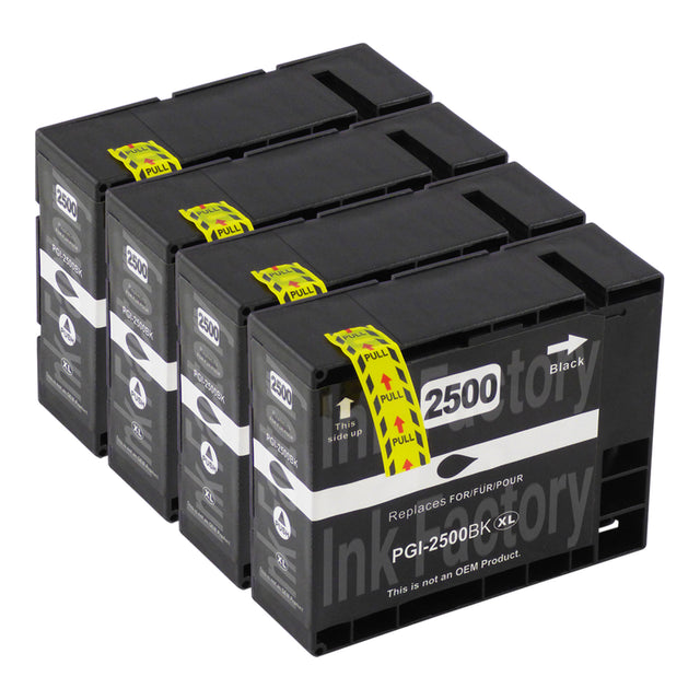 Premium Compatible Canon PGI-2500XL Black Ink Cartridge x 4